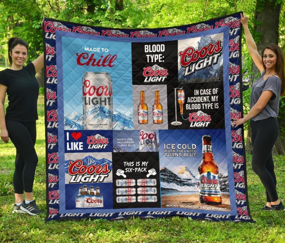 Coors Light Quilt Blanket Funny Gift For Beer Lover