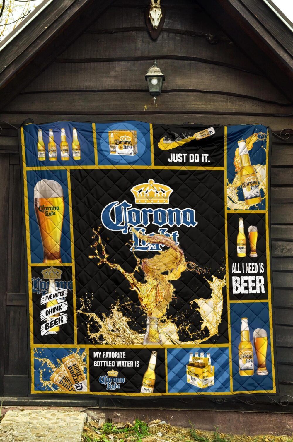 Corona Light Quilt Blanket All I Need Is Beer Gift Idea