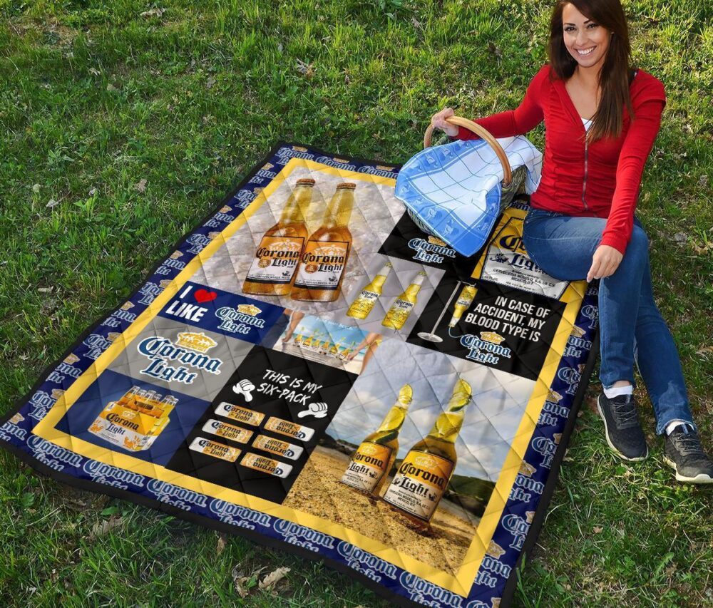 Corona Light Quilt Blanket Funny Gift For Beer Lover