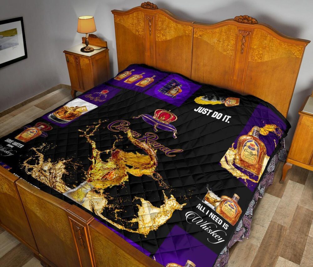 Crown Royal Quilt Blanket All I Need Is Whisky Gift Idea