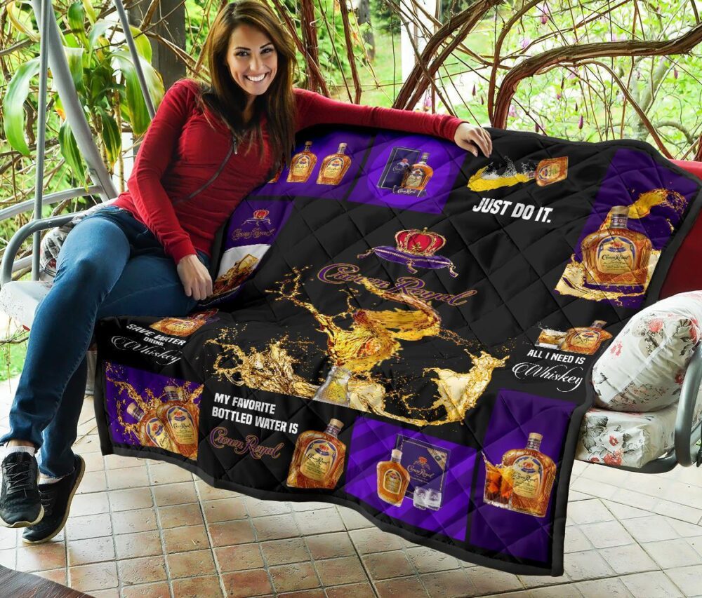 Crown Royal Quilt Blanket All I Need Is Whisky Gift Idea