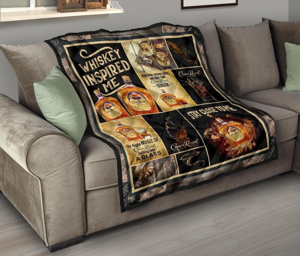 Crown Royal Quilt Blanket Whiskey Inspired Me Funny Gift Idea