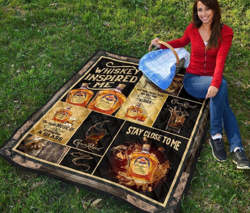 Crown Royal Quilt Blanket Whiskey Inspired Me Funny Gift Idea