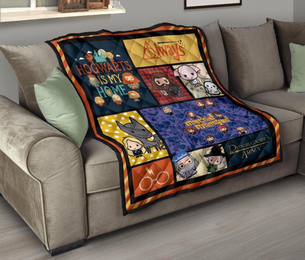 Cute Harry Potter Quilt Blanket Chibi Style Harry Potter Blanket Bedding