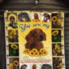 dachshund you are my sunshine sunflower quilt blanket qulcu