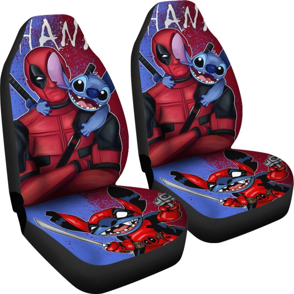 Deadpool Stitch Car Seat Covers DN Cartoon Fan Gift