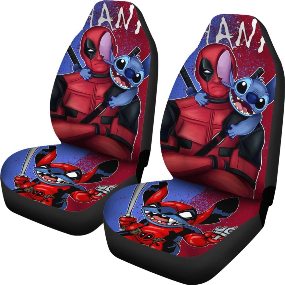 Deadpool Stitch Car Seat Covers DN Cartoon Fan Gift