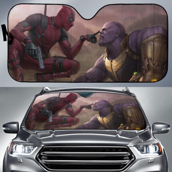 Deadpool vs Thanos Car Sun Shade Custom Car Windshield Accessories