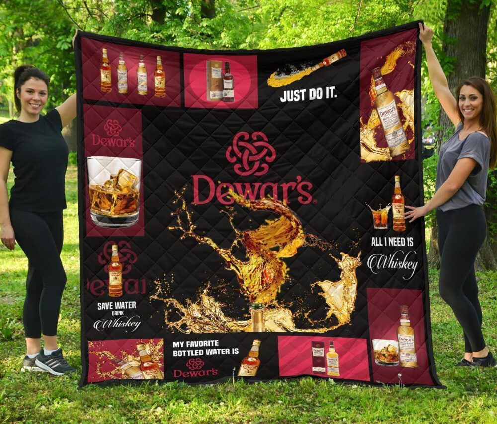 Dewar’s Scotch Quilt Blanket All I Need Is Whisky Gift Idea