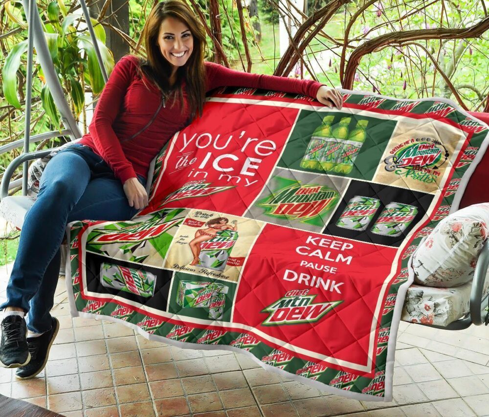 Diet Mountain Dew Quilt Blanket Funny Gift For Soft Drink Lover