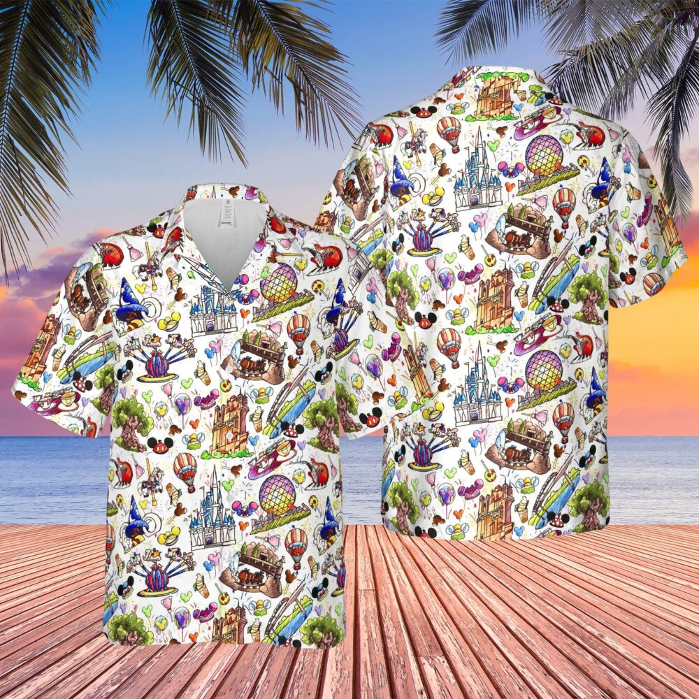 Disney Parks Food Custom Hawaii Shirt | Summer  Disney World Button Up Shirts