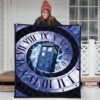 doctor who tardis quilt blanket funny gift idea for fan mwmzj