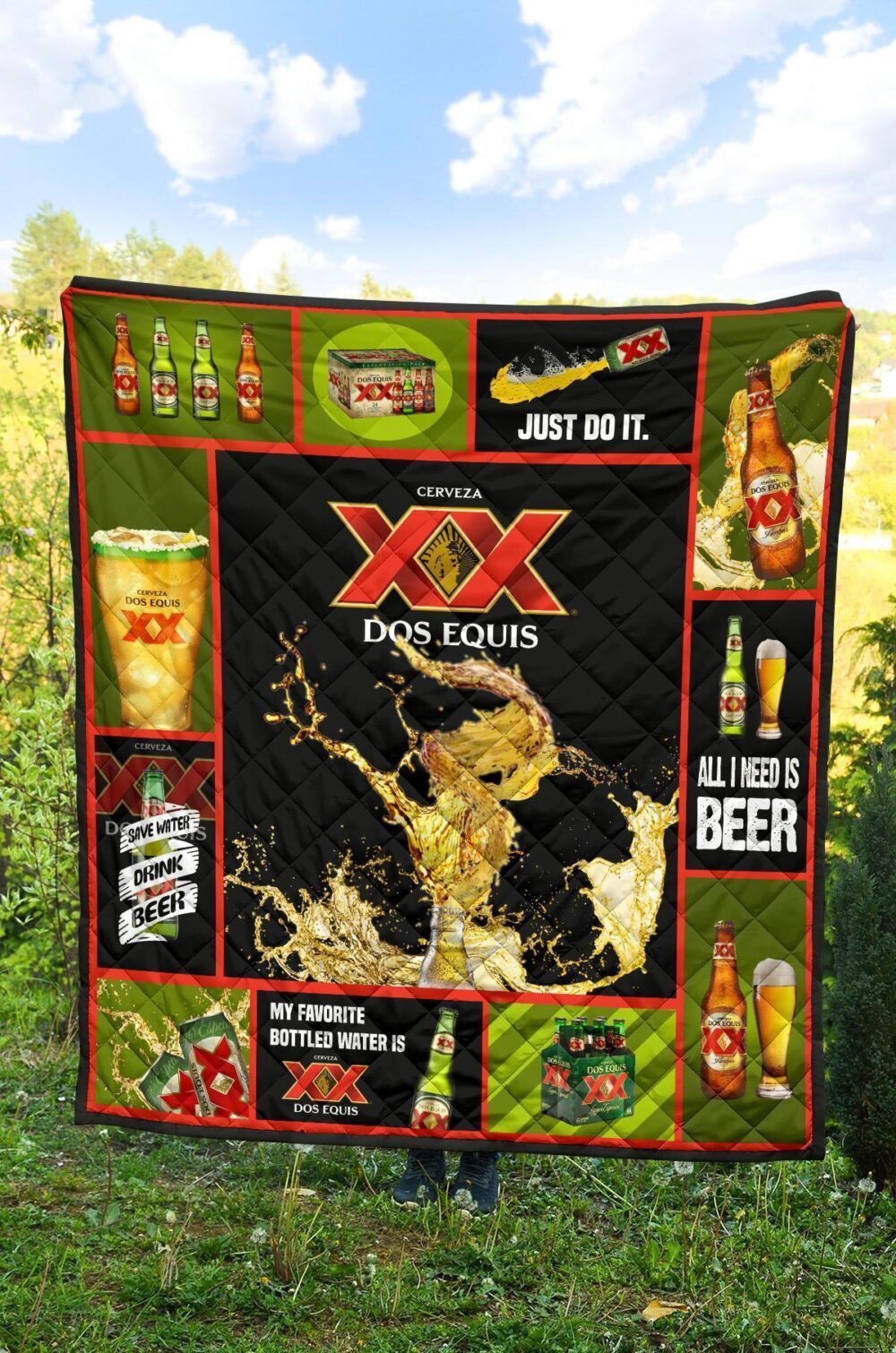Dos Equis Quilt Blanket All I Need Is Beer Gift