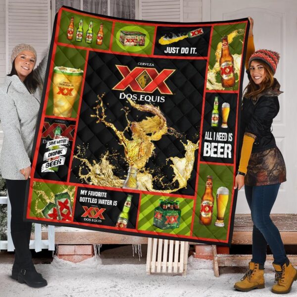 Dos Equis Quilt Blanket All I Need Is Beer Gift