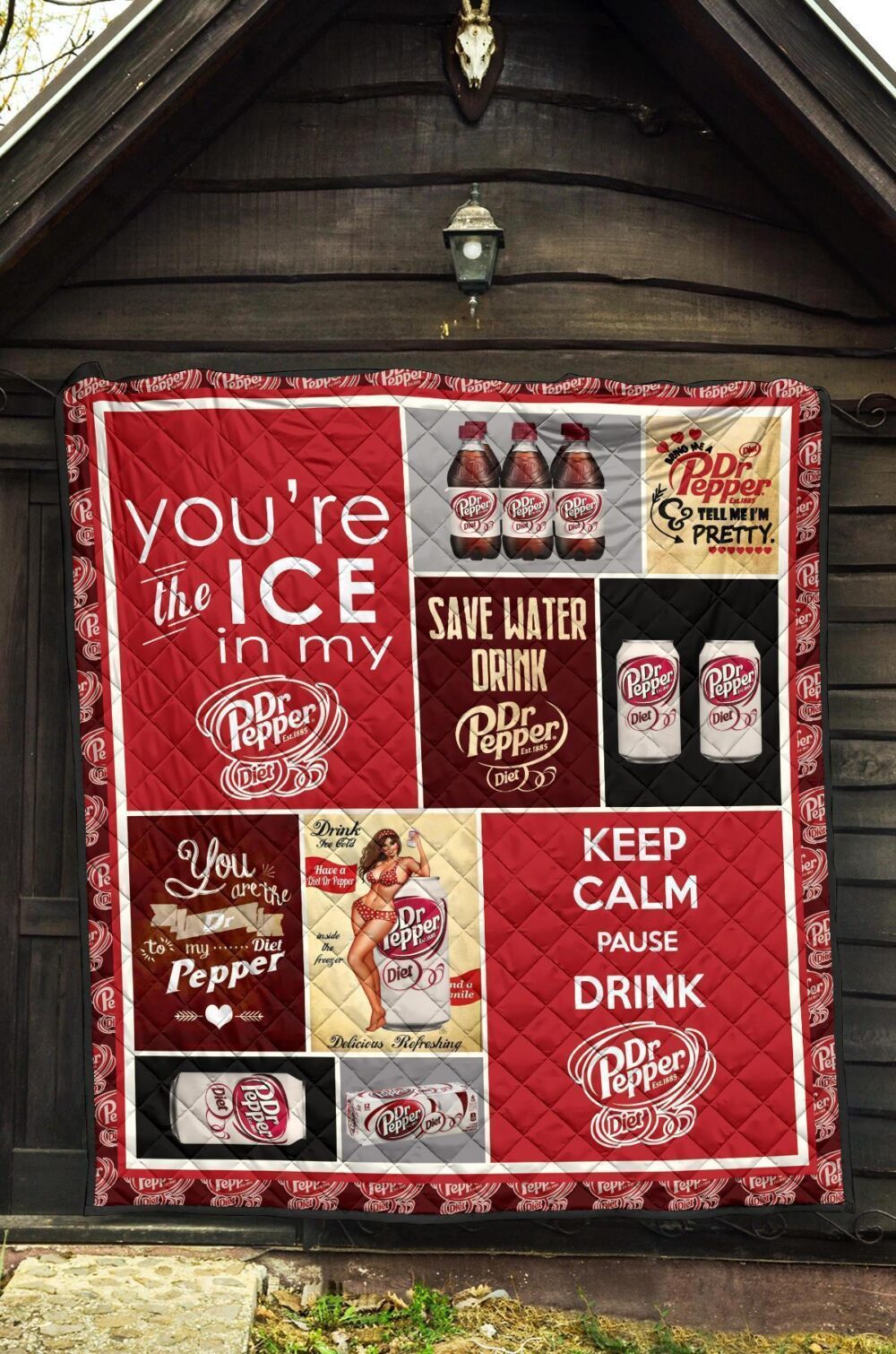 Dr Pepper Diet Quilt Blanket Funny Gift For Soft Drink Lover