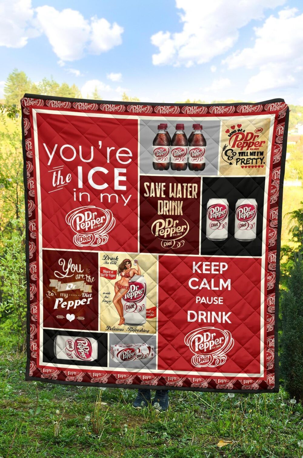 Dr Pepper Diet Quilt Blanket Funny Gift For Soft Drink Lover