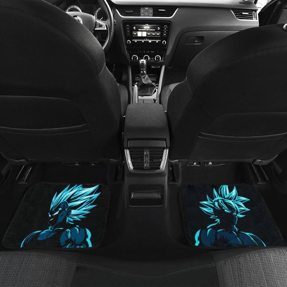 Dragon Ball Car Floor Mats | Goku Vs Vegeta Blue Skin in Black theme Car Floor Mats