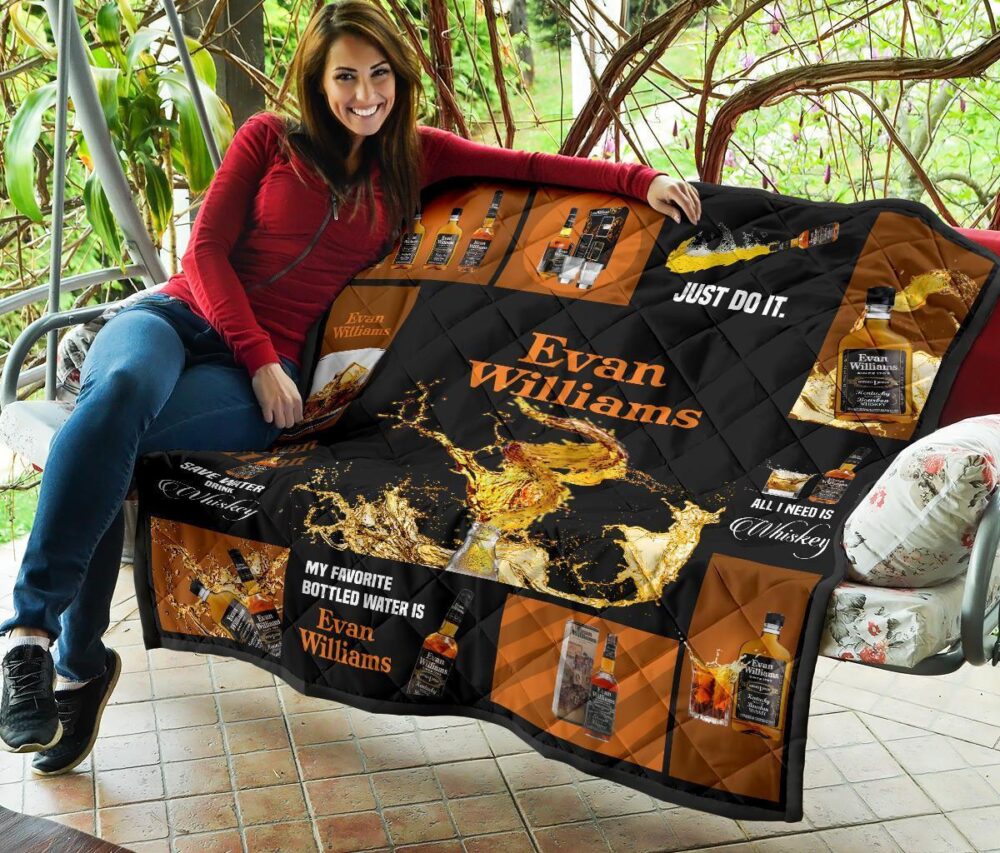 Evan Williams Quilt Blanket All I Need Is Whisky Gift Idea