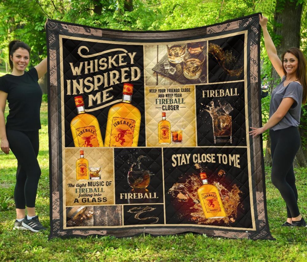 Fireball Quilt Blanket Whiskey Inspired Me Funny Gift Idea