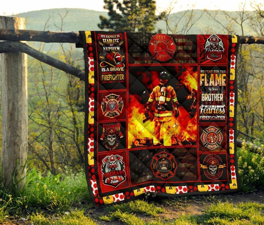 Firefighter Quilt Blanket Amazing Gift Idea
