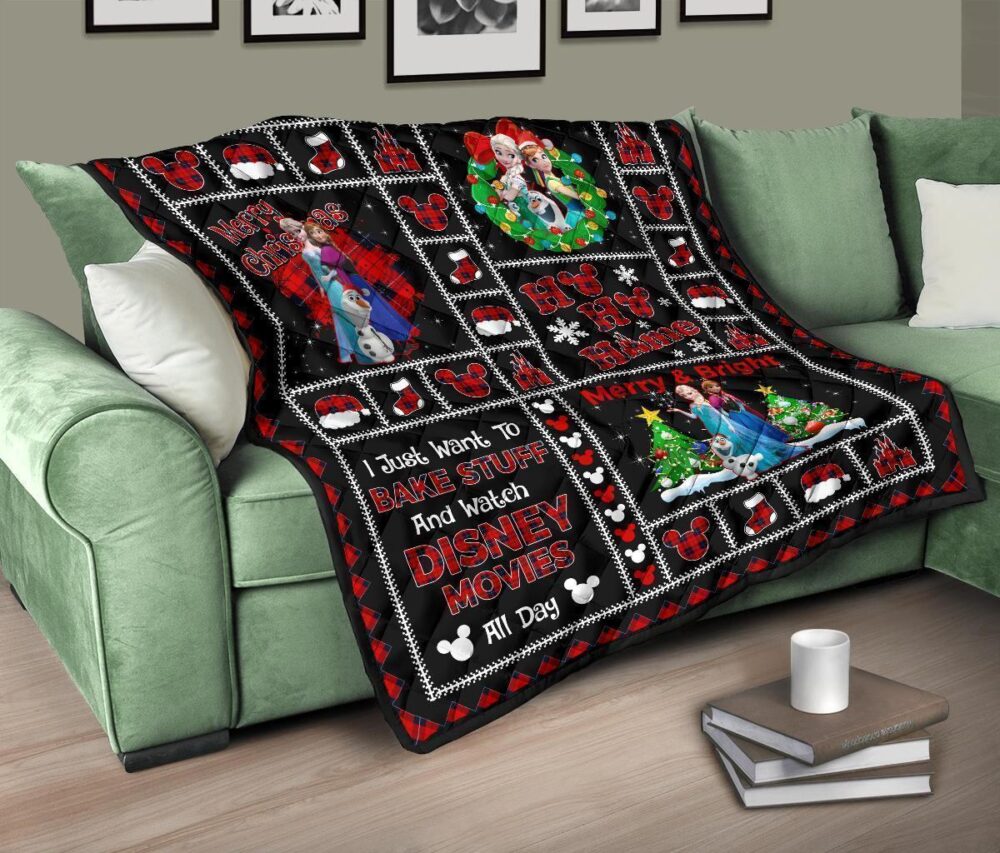 Frozen Quilt Blanket DN Princess Christmas Theme Gift Idea