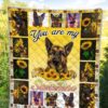 german shepherd you are my sunshine sunflower quilt blanket c3qdk