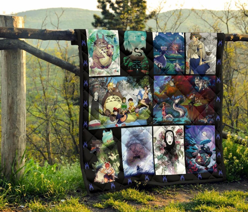 Ghibi Characters Quilt Blanket Anime Fan Gift Idea