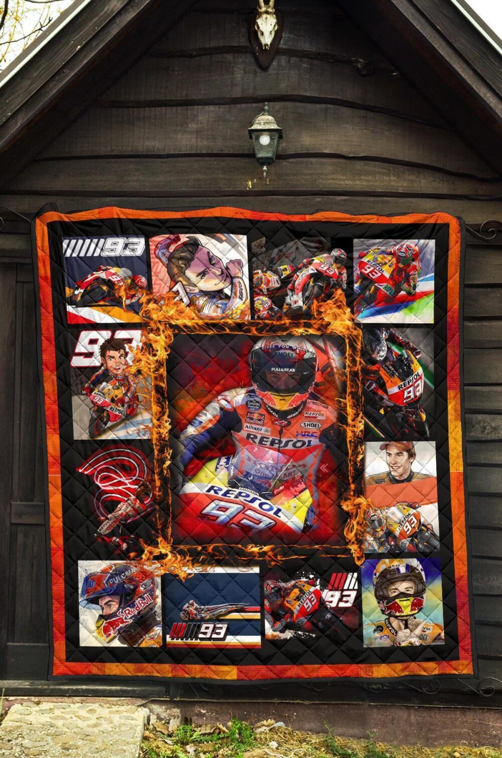 Grand Pix Marc Marquez Quilt Blanket MotoGP Fan Gift Idea