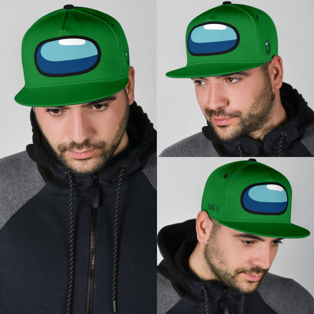 Green Crewmate Snapback Hat Among Us Gift Idea
