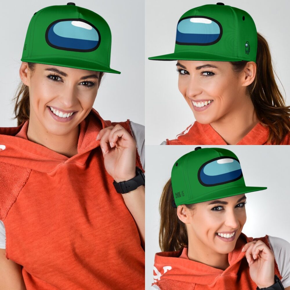 Green Crewmate Snapback Hat Among Us Gift Idea