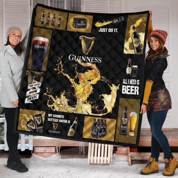 Guinness Quilt Blanket All I Need Is Beer Gift Idea