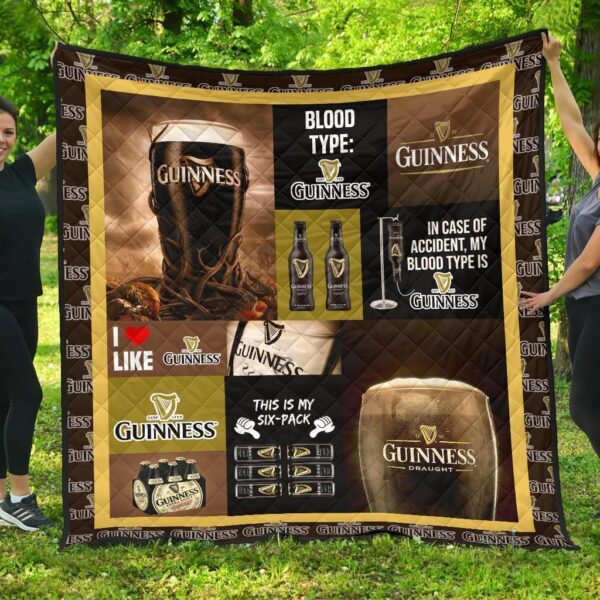 Guinness Quilt Blanket Funny Gift For Beer Lover