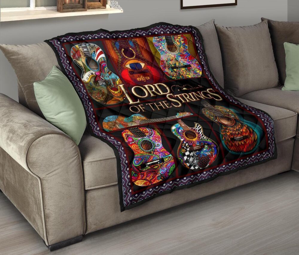 Guitar Lord Of The Strings Quilt Blanket Gift For Guitar Lover