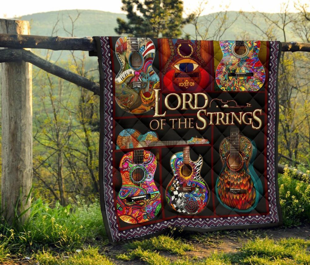 Guitar Lord Of The Strings Quilt Blanket Gift For Guitar Lover