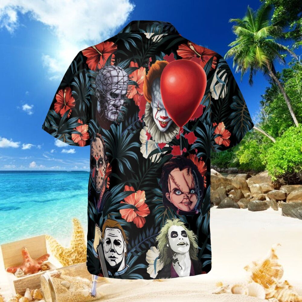 Horror Halloween Custom Hawaii Shirt | Horror Character Hawaii Shirt | Horror Tropical Button Shirt