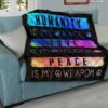 humanity is my race love and peace hippie quilt blanket gift idea dzigb