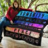 humanity is my race love and peace hippie quilt blanket gift idea pcrit