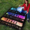 humanity is my race love and peace hippie quilt blanket gift idea vgkio