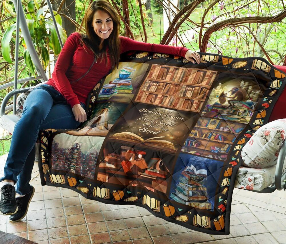 I Love Books Quilt Blanket Amazing Gift For Reading Book Lover