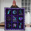 i wear teal and purple suicide prevent awareness quilt blanket qerzd
