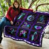 i wear teal and purple suicide prevent awareness quilt blanket uuwdr