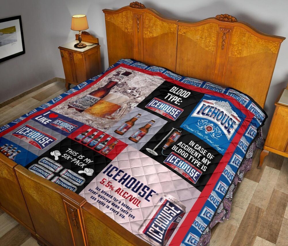 Icehouse Quilt Blanket Funny Gift For Beer Lover