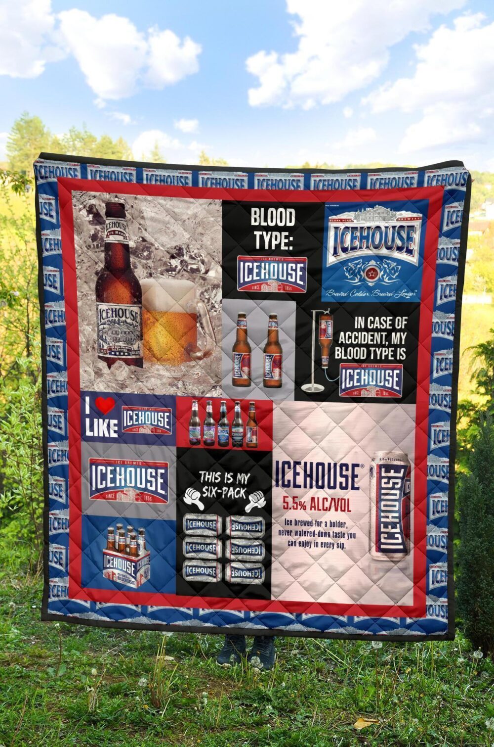 Icehouse Quilt Blanket Funny Gift For Beer Lover