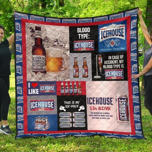 Icehouse Quilt Blanket Funny Gift For Beer Lover