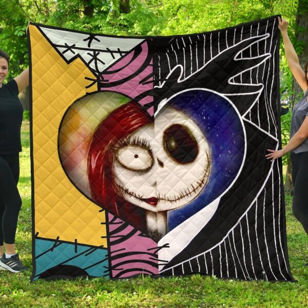 Jack & Sally Love Quilt Blanket Half Face Mixed Gift Idea
