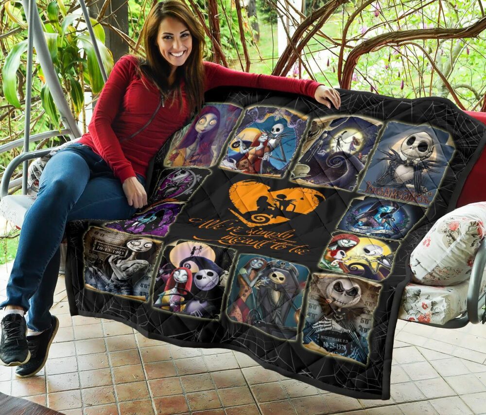 Jack & Sally Quilt Blanket Nightmare Before Christmas Fan Gift