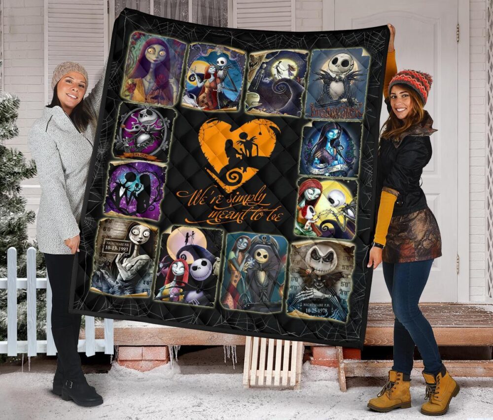 Jack & Sally Quilt Blanket Nightmare Before Christmas Fan Gift