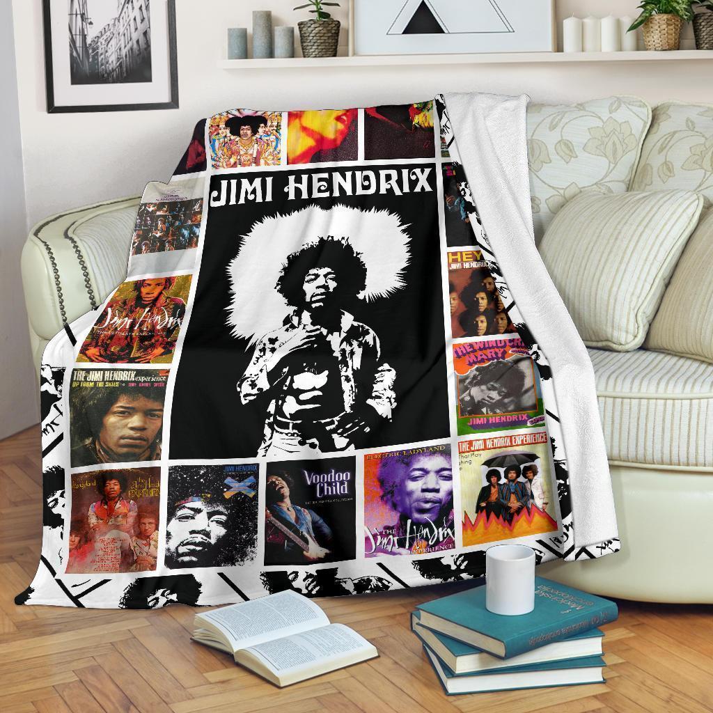 Jimi Hendrix Fleece Blanket Gift For Music Fan Fandom Gift