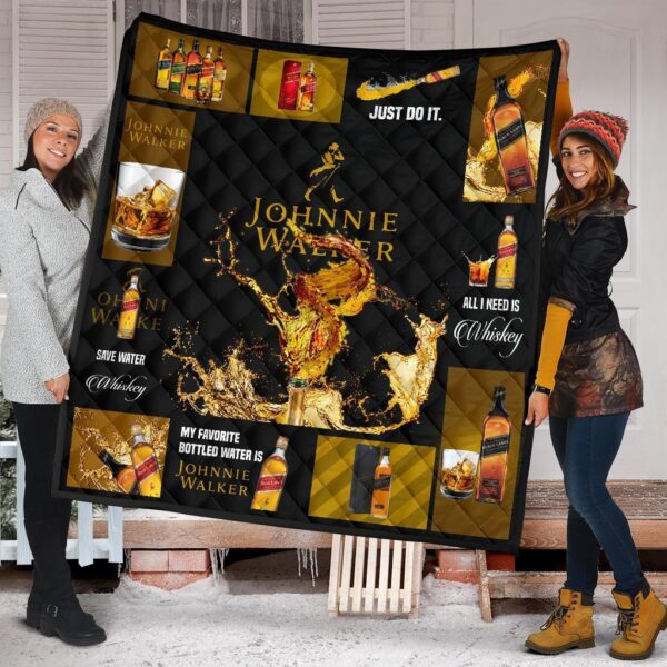 Johnnie Walker Quilt Blanket All I Need Is Whisky Gift Idea