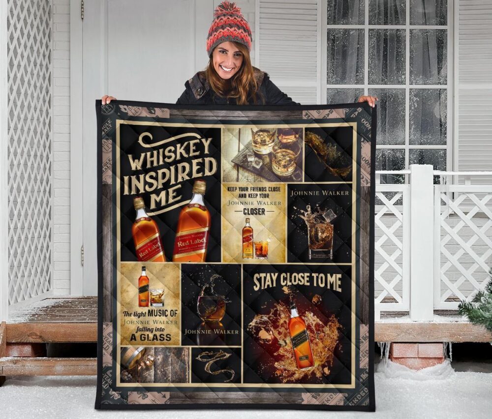 Johnnie Walker Quilt Blanket Whiskey Inspired Me Funny Gift